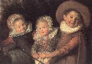 HALS, Frans Three Children with a Goat Cart (detail) oil painting on canvas
